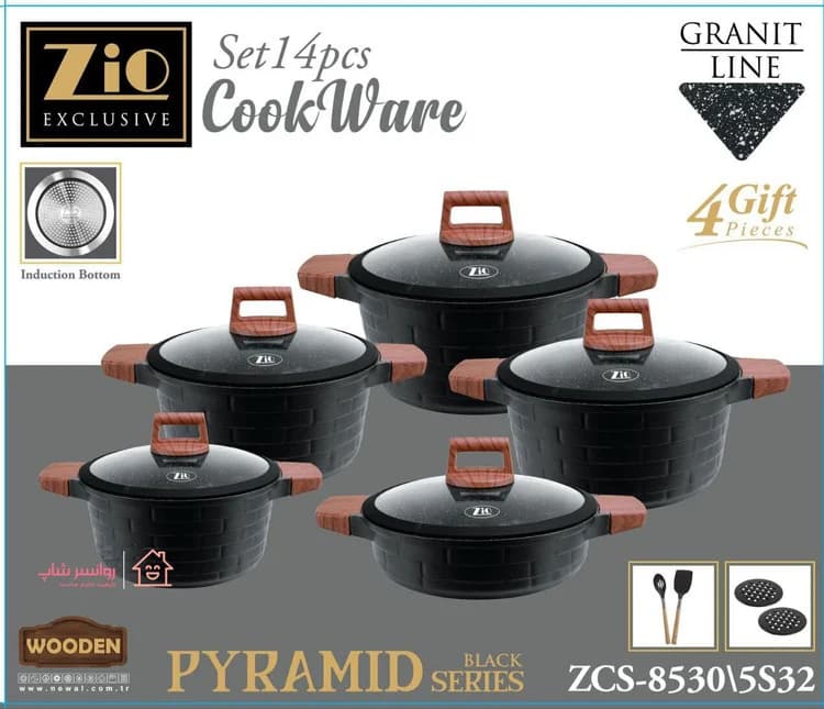 سرویس قابلمه 10 پارچه گرانیتی زیو مدل ZSC-8510 — تصویر ۵