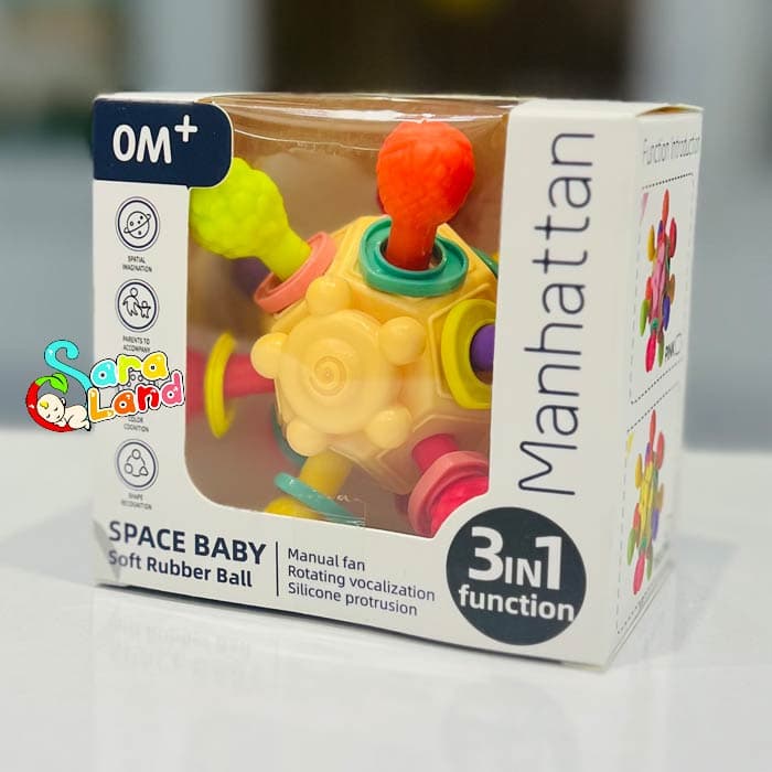 دندانگیر سیلیکونی مدل ماهواره Space Baby سه کاره — تصویر ۳