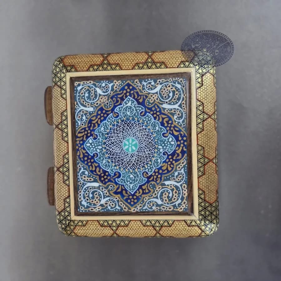 جعبه خاتم نقاشی اسلیمی کاظمی — تصویر ۱۰