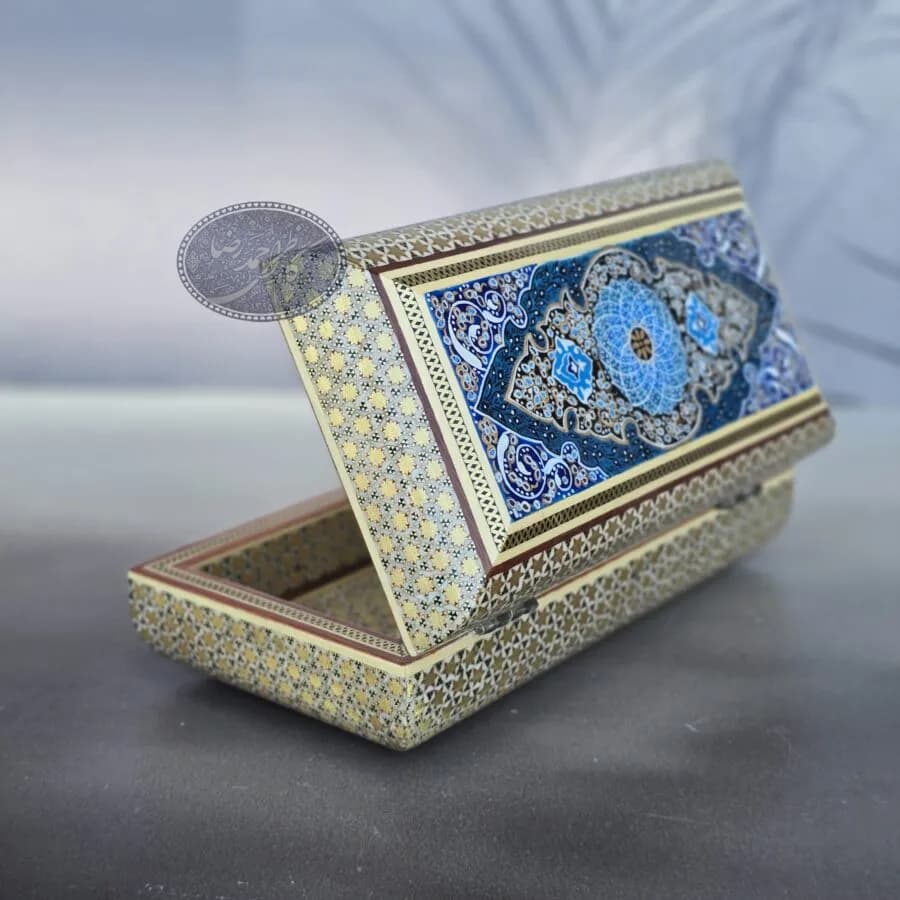 جعبه خاتم و نقاشی اسلیمی کاظمی