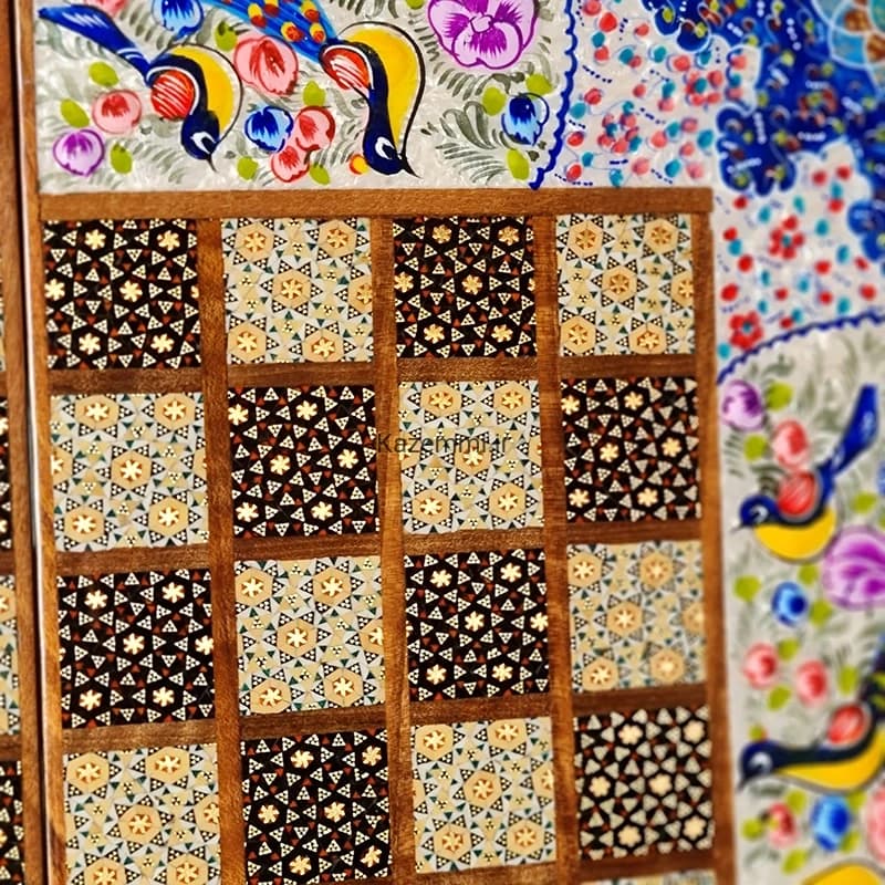 تخته نرد و شطرنج لبگرد گل و مرغ 50 کاظمی — تصویر ۹