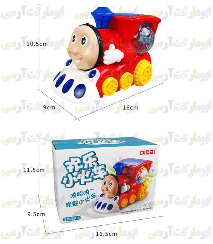 ربات قطار توماس حرکتی،موزیکال،چراغ 4D باتری خور خارجی(رنگ قرمز) — تصویر ۹