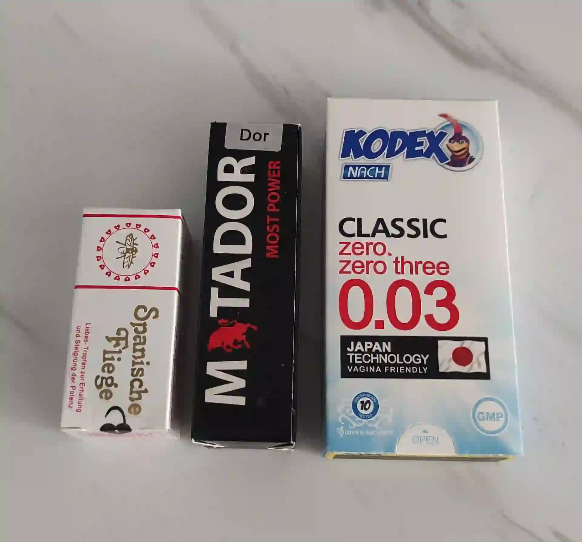 پک ویژه کرم تاخیری ماتادور + کاندوم 003 کدکس + اسپنیش فلای — تصویر ۲