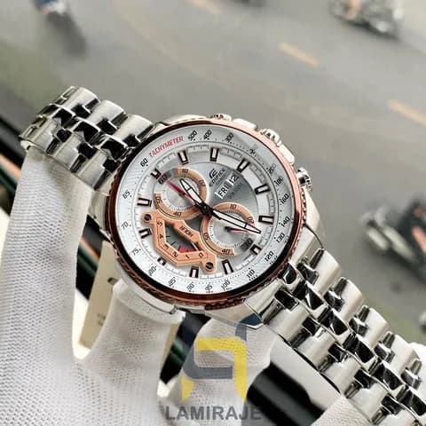 ساعت مردانه کاسیو ادیفایس کاسیو Edifice EF-558D-7AVDF با بند فلزی نقرهای — تصویر ۱۰