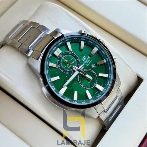 ساعت مردانه کاسیو ادیفایس کاسیو Edifice EFR-303DB-3AVUPR با صفحه سبز و بدنه سیلور — تصویر ۸