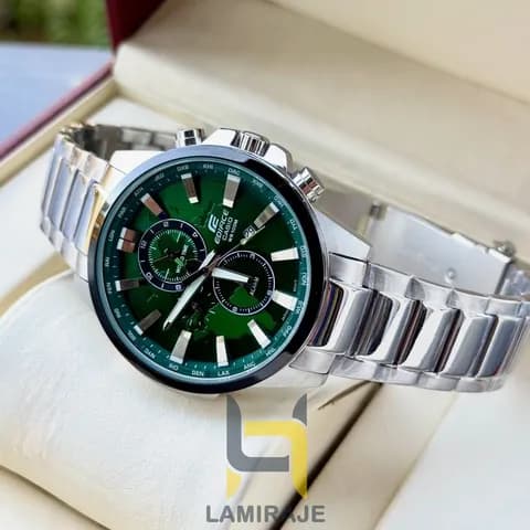 ساعت مردانه کاسیو ادیفایس کاسیو Edifice EFR-303DB-3AVUPR با صفحه سبز و بدنه سیلور — تصویر ۶