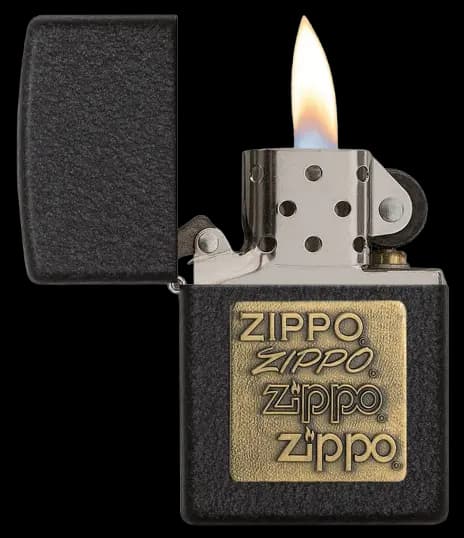 فندک زیپو مدل 362 Black Crackle® Gold Zippo Logo — تصویر ۴