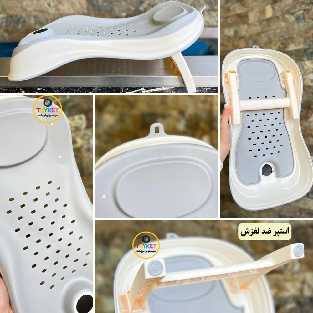 آسان شور سیلیکونی حمام نوزاد رنگ طوسی — تصویر ۱۰