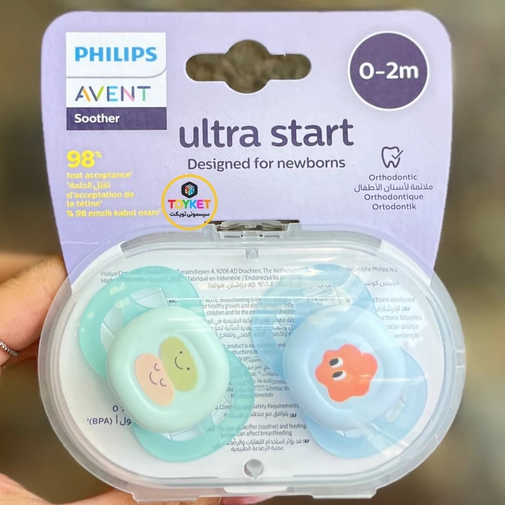 پستانک دو عددی ۰ تا ۲ ماه فیلیپس اونت Ultra Start Avent — تصویر ۸