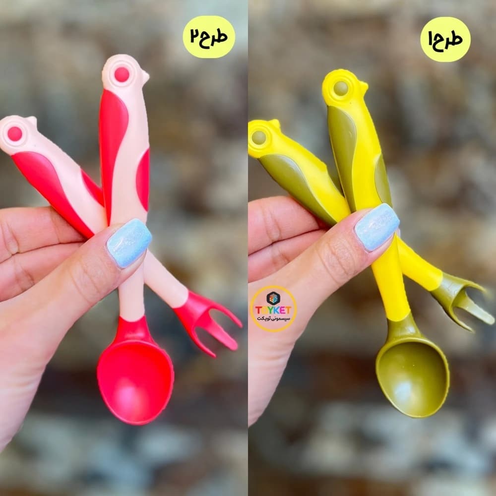 ست قاشق و چنگال حالت گیرنده کودک قاب دار Magiclele — تصویر ۲