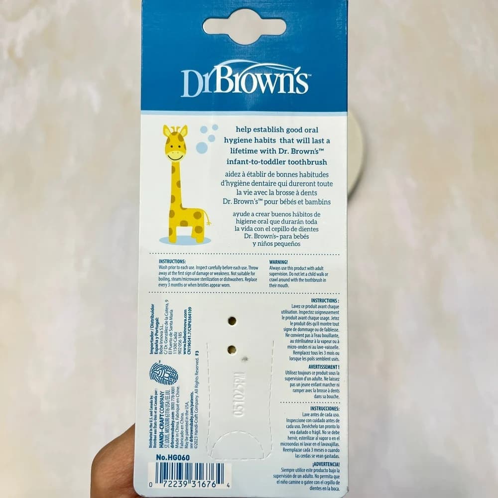 مسواک کودک دکتر براون مدل زرافه مناسب ۰ تا ۳ سال Dr Brown’s — تصویر ۸