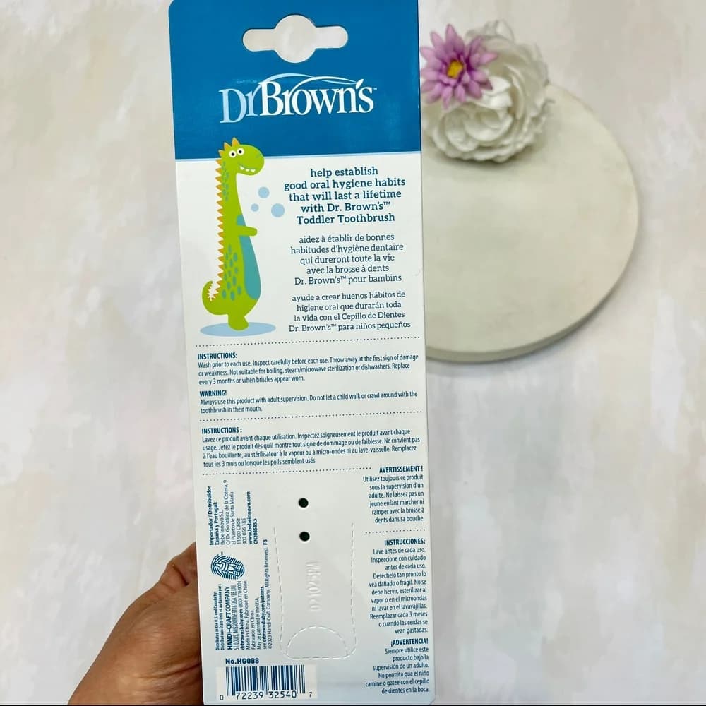 مسواک کودک دکتر براون طرح دایناسور مناسب ۱ تا ۴ سال Dr Brown’s — تصویر ۶