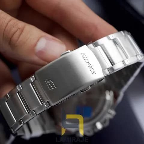 ساعت مردانه کاسیو ادیفایس کاسیو edifice ECB-950DB-2ADF با بند فلزی سیلور و صفحه سورمه ای — تصویر ۶