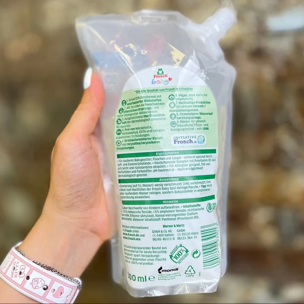 مایع شست و شوی شیشه شیر نوزاد پاکتی فروش Frosch Baby — تصویر ۶