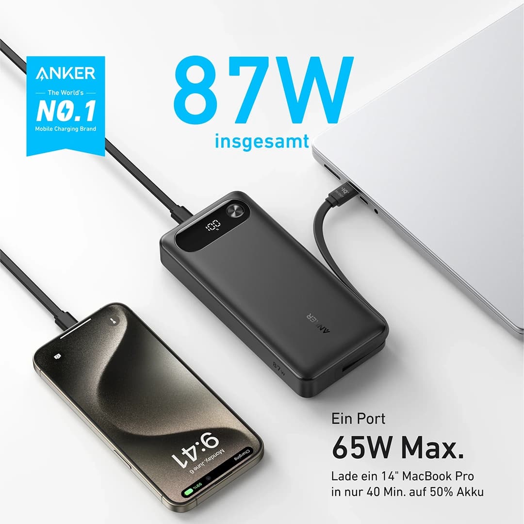 پاوربانک 20000 میلی آمپر ساعت انکر مدل87W ANKER Power Bank A1383 — تصویر ۱۲
