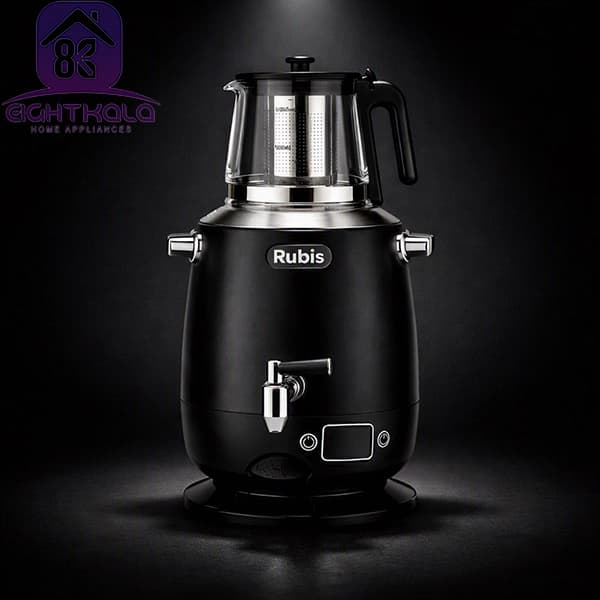 سماور برقی Rubis مدل RST600 | بدنه استیل و مشکی | ۲۲۰۰ وات — تصویر ۱۰