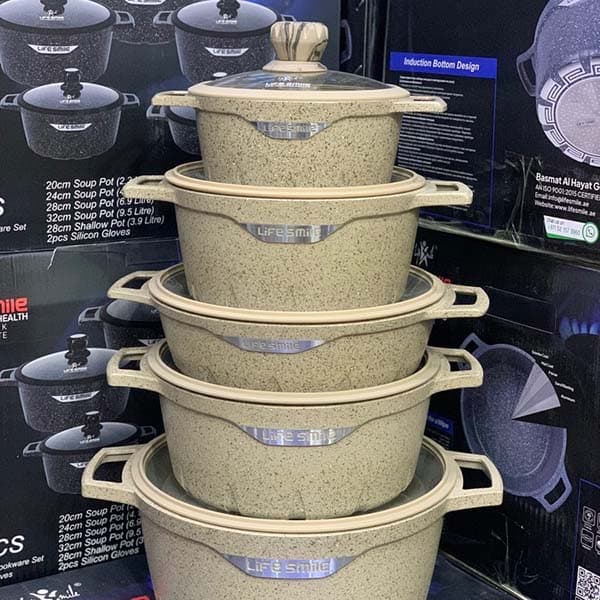 سرویس قابلمه گرانیتی ۱۰ پارچه لایف اسمایل FLHM-S-GL-10BEIGE — تصویر ۱۲