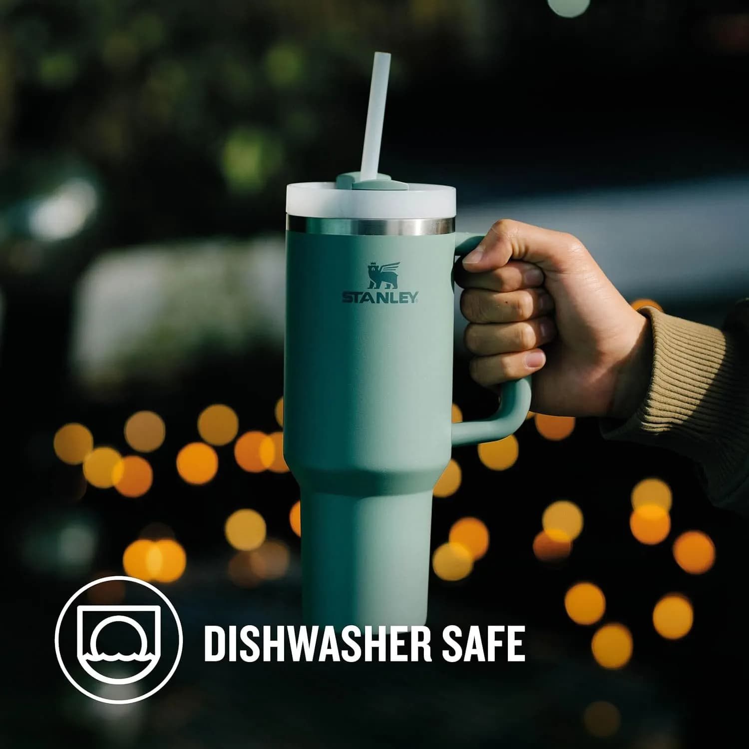 بطری استنلی کوئنچر تامبلر 1.18L سبز مات — تصویر ۷