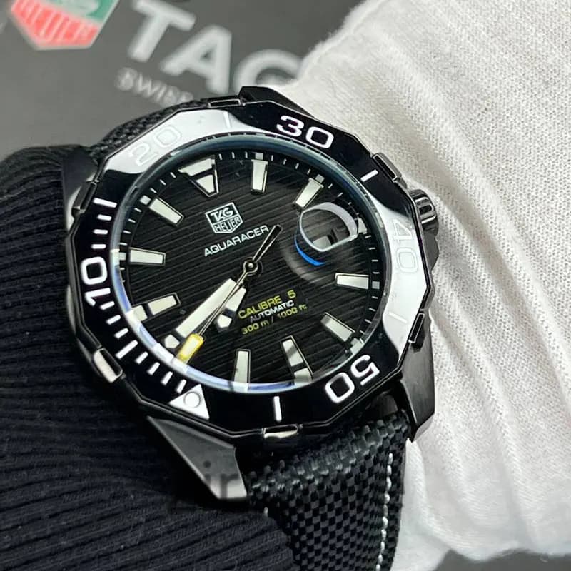 ساعت مچی مردانه تگ هویرAquarcer تک موتور اتوماتیک مشکی Tag Heuer Black Aquarcer — تصویر ۱۰