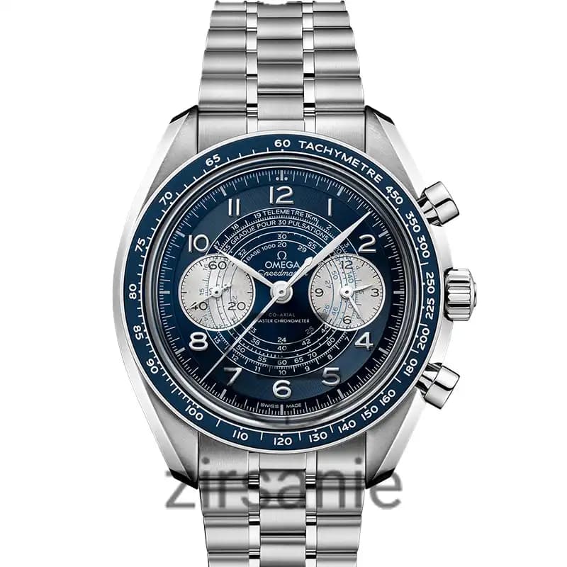 ساعت مچی مردانه امگا اسپید مستر سیلور صفحه آبی Omega Speedmaster silver blue screen — تصویر ۹