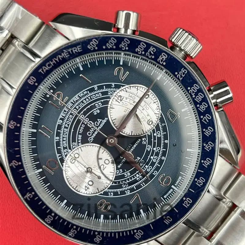 ساعت مچی مردانه امگا اسپید مستر سیلور صفحه آبی Omega Speedmaster silver blue screen — تصویر ۶