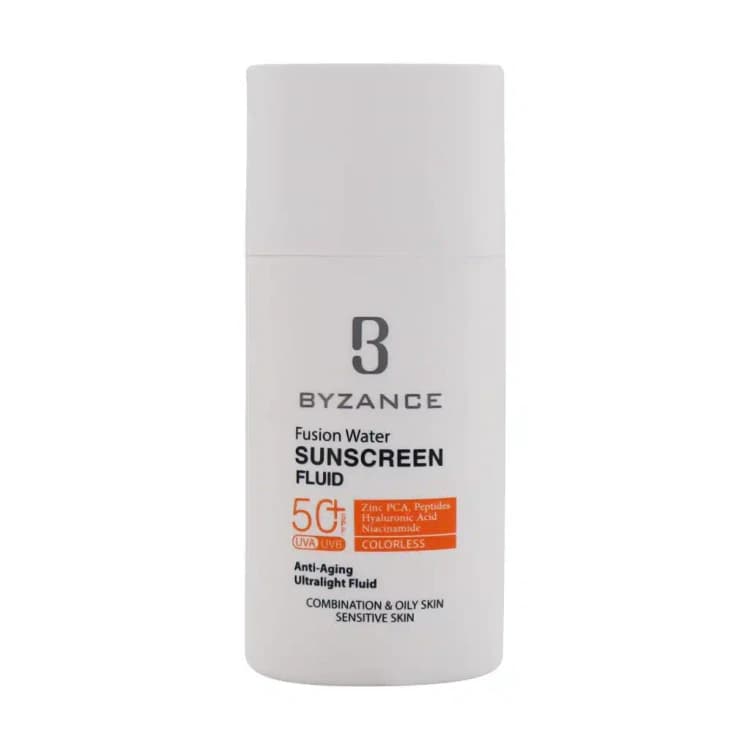 فلوییدضد آفتاب بی رنگ فیوژن واتر بیزانس SPF50 — تصویر ۳