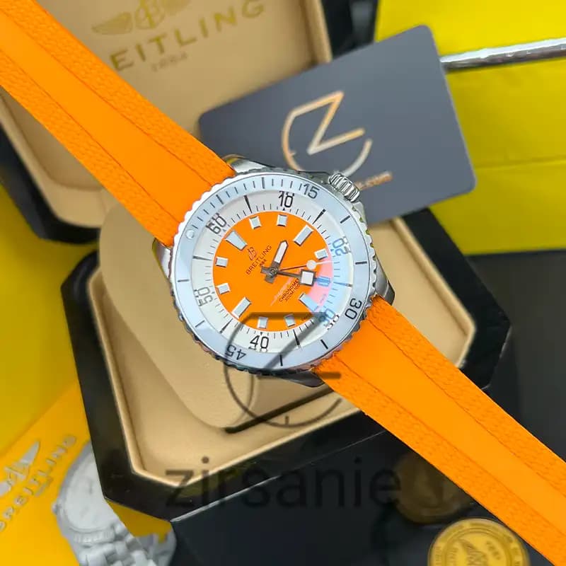 ساعت مردانه برایتلینگ سوپر اوشن اتومات سیلور نارنجی Breitling Superocean Automatic Silver Orange — تصویر ۵
