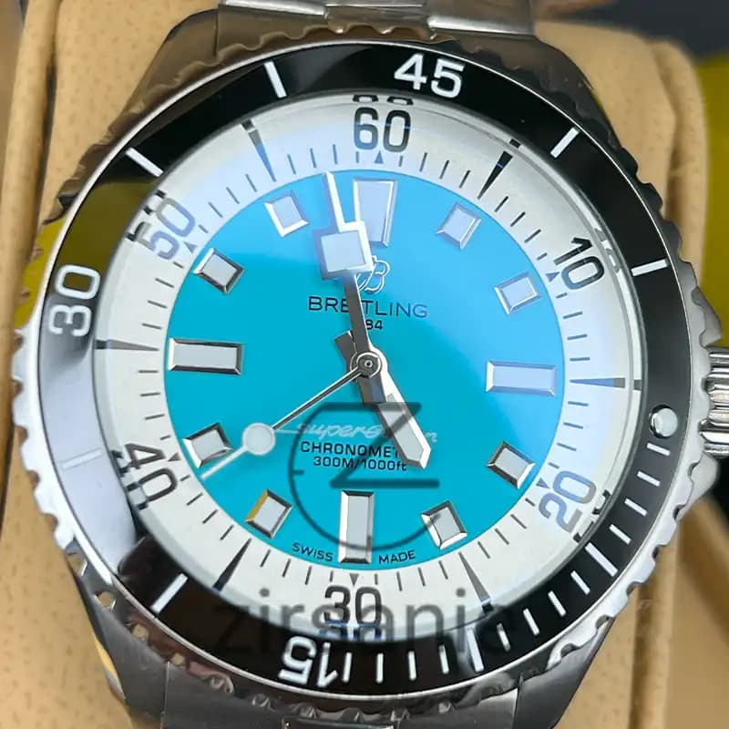 ساعت مردانه برایتلینگ سوپر اوشن اتومات سیلور صفحه تیفانی Breitling Superocean Automatic Silver Tiffany Screen — تصویر ۴