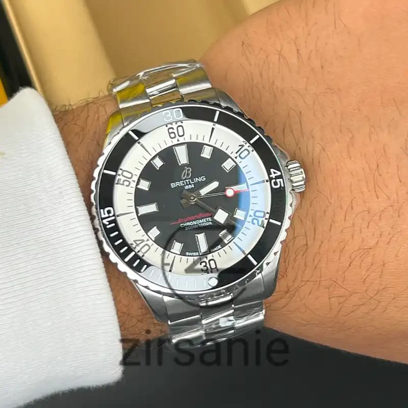 ساعت مردانه برایتلینگ سوپر اوشن اتومات سیلور صفحه مشکی Breitling Superocean Automatic Silver Black Screen — تصویر ۷