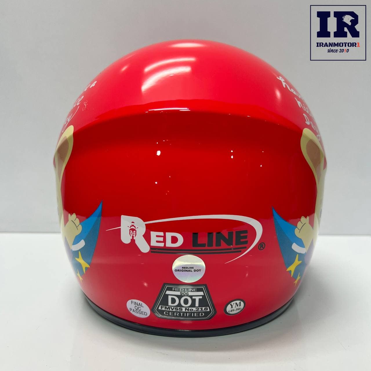 کلاه کاسکت بچگانه فک ثابت ردلاین redline کد 906 قرمز طرح خرگوش — تصویر ۱۰