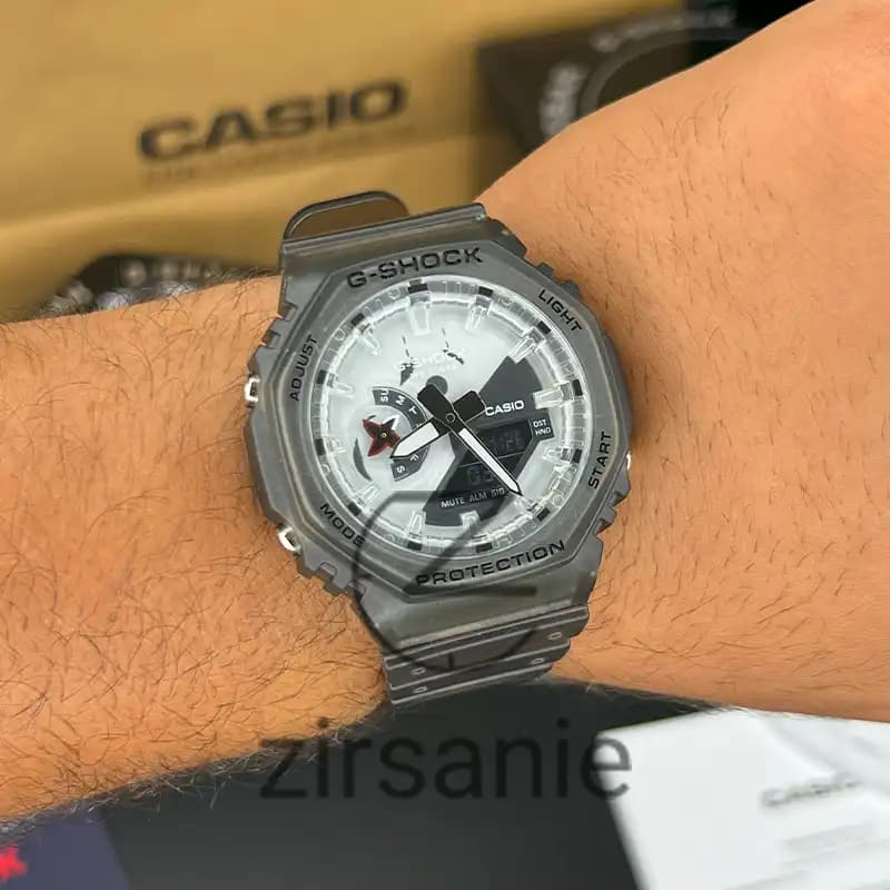 ساعت مچی مردانه کاسیو جی شاک نینجا طوسی سفید Casio G-Shock Ga-2100 Ninja Gray White — تصویر ۸
