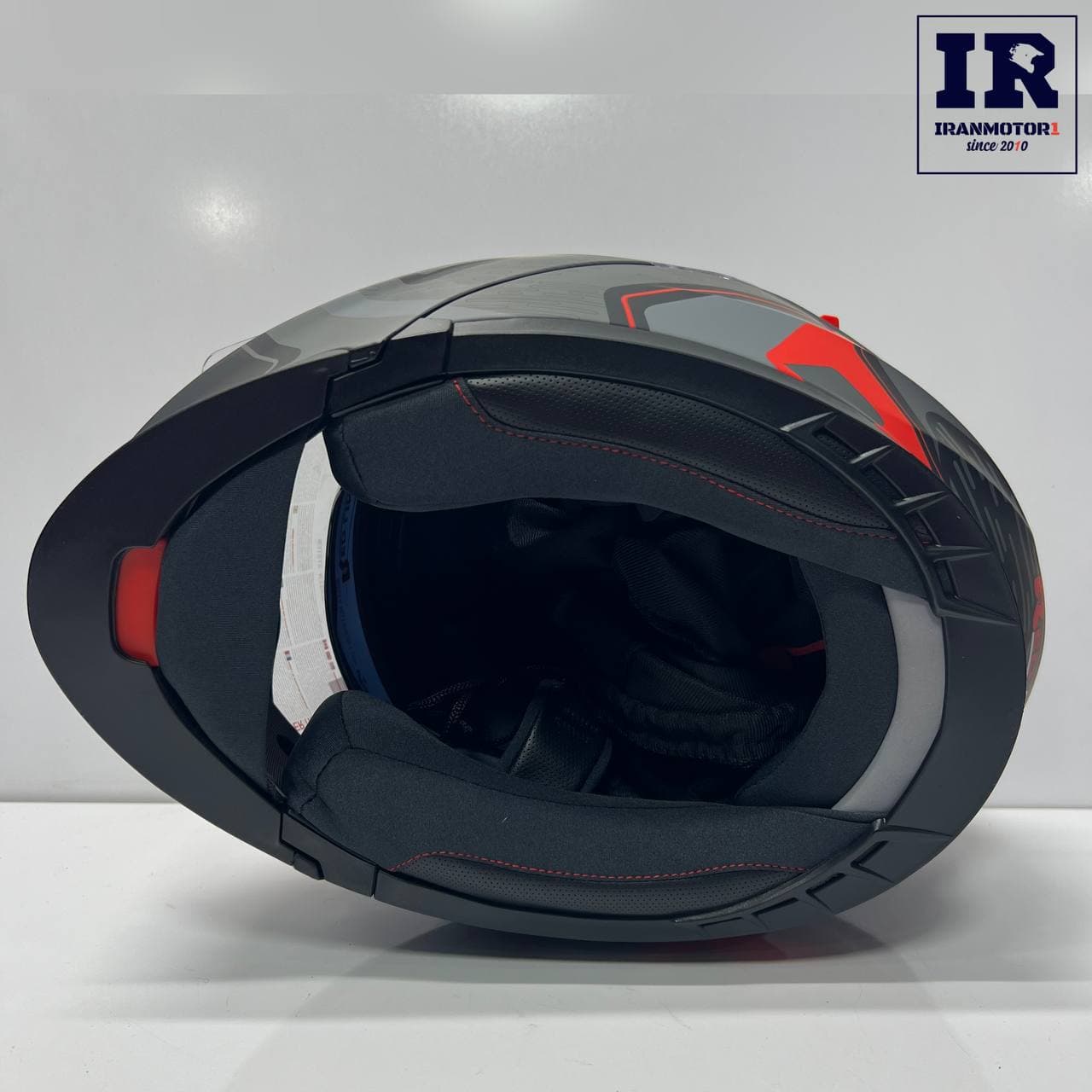 کلاه کاسکت فک متحرک ردلاین Redline کد 939 خاکستری قرمز — تصویر ۱۱