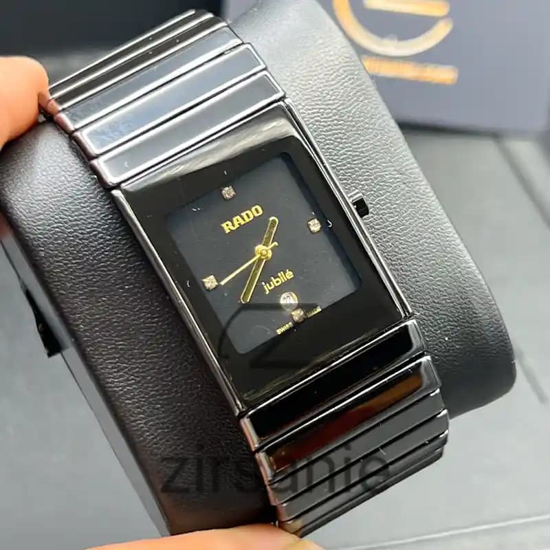 ساعت مچی مردانه رادو سرامیکی مستطیلی مشکی Rado Ceramici Rectangular Black — تصویر ۴