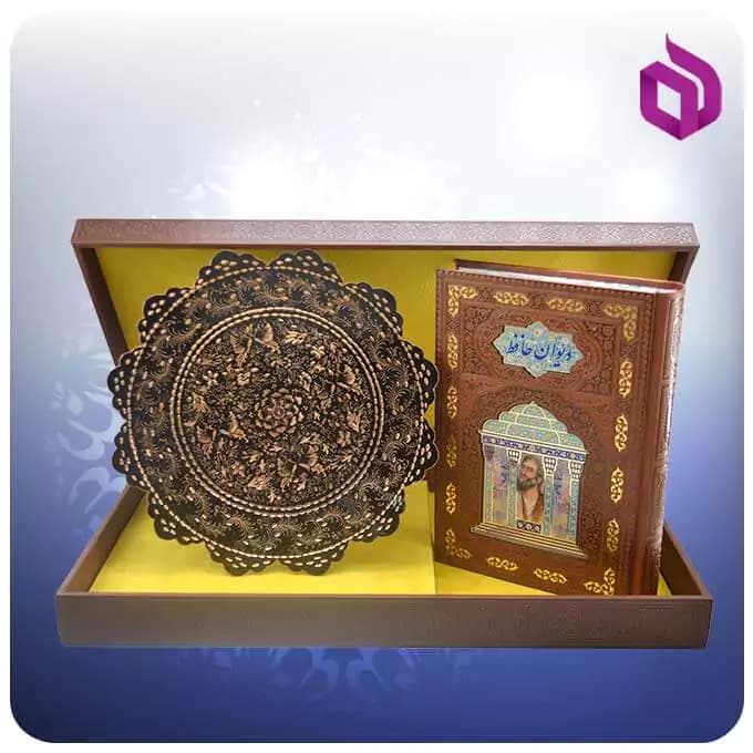 حافظ وزيری چرم با بشقاب مس و الماس تراش 25 سانتی — تصویر ۲