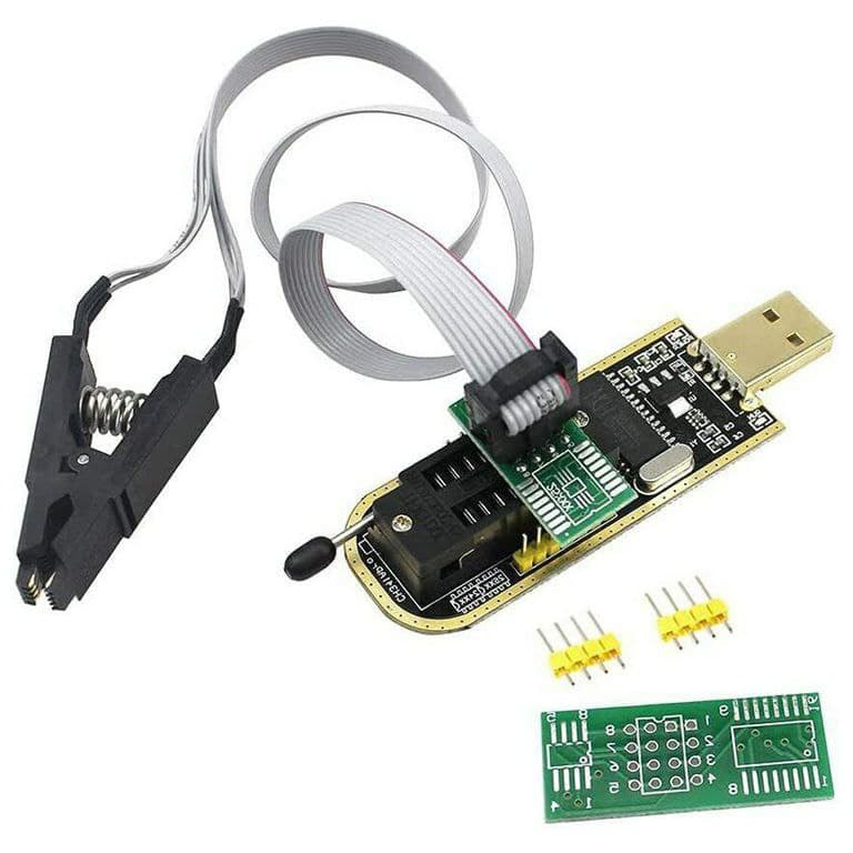 پروگرامر تراشه های FLASH و EEPROM مدل CH341 (با تجهیزات و کلیپر ) — تصویر ۵