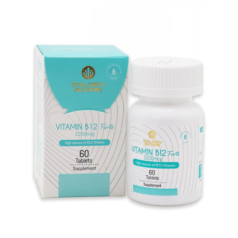 قرص ویتامین B12 فورته 1000 میکروگرم گلدن اسکور 60 عدد Golden Score Vitamin B12 1000 Mcg 60 Tabs — تصویر ۲