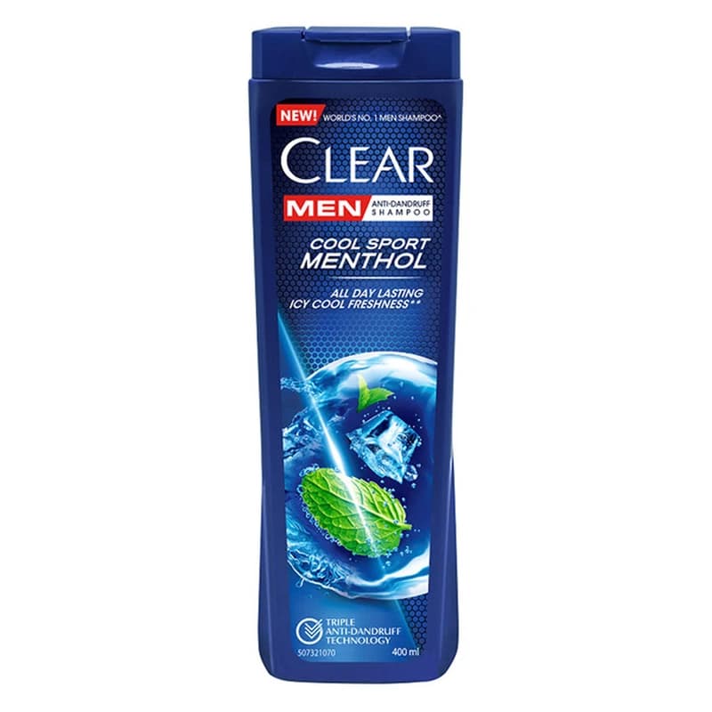 شامپو مردانه خنک کننده 400 میلی لیتر کلییر Clear Men Cool Sport Menthol Reduced Surfactant 400 ml — تصویر ۲