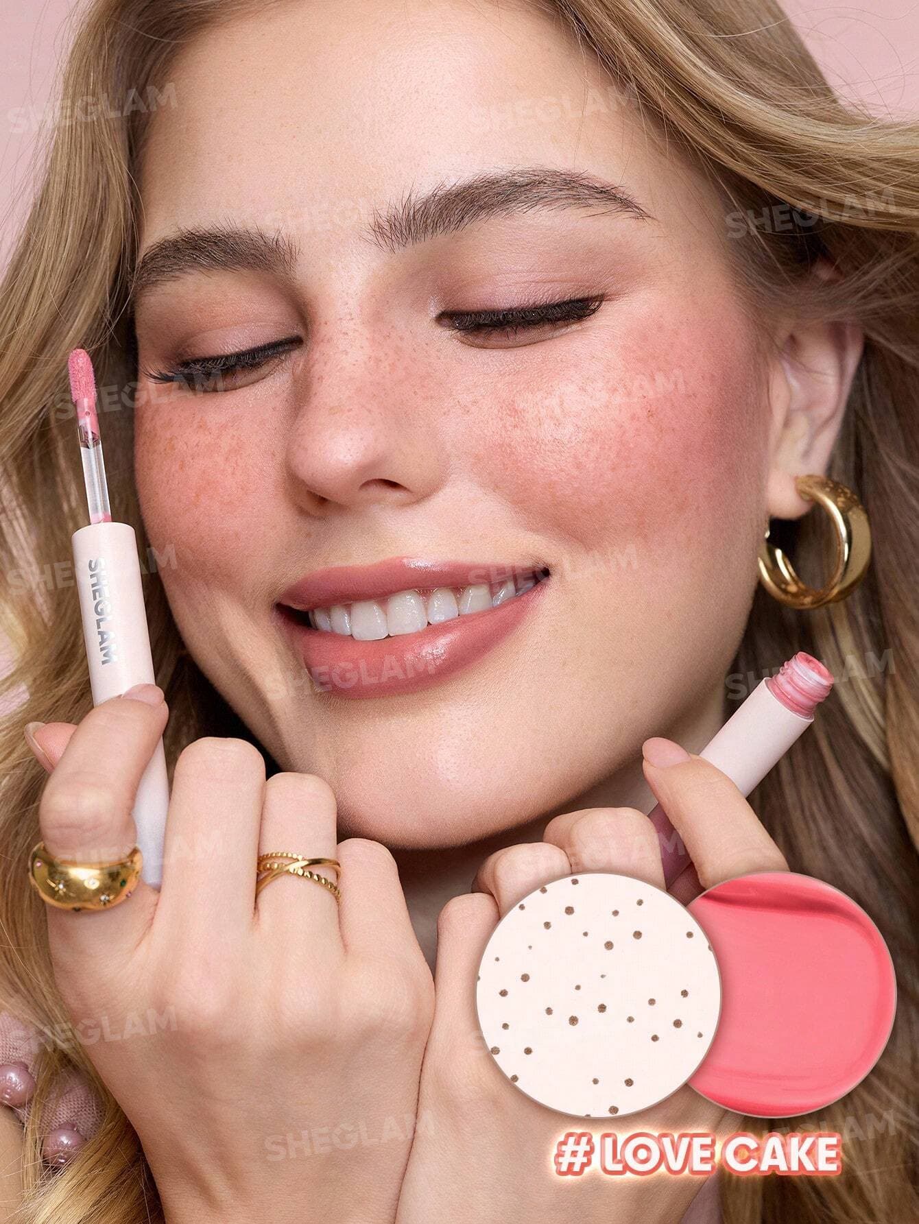 قلم دو سر رژگونه و ککومک شیگلم SHEGLAM Sunspell Freckle & Flush Pen رنگ Love Cake — تصویر ۱۰