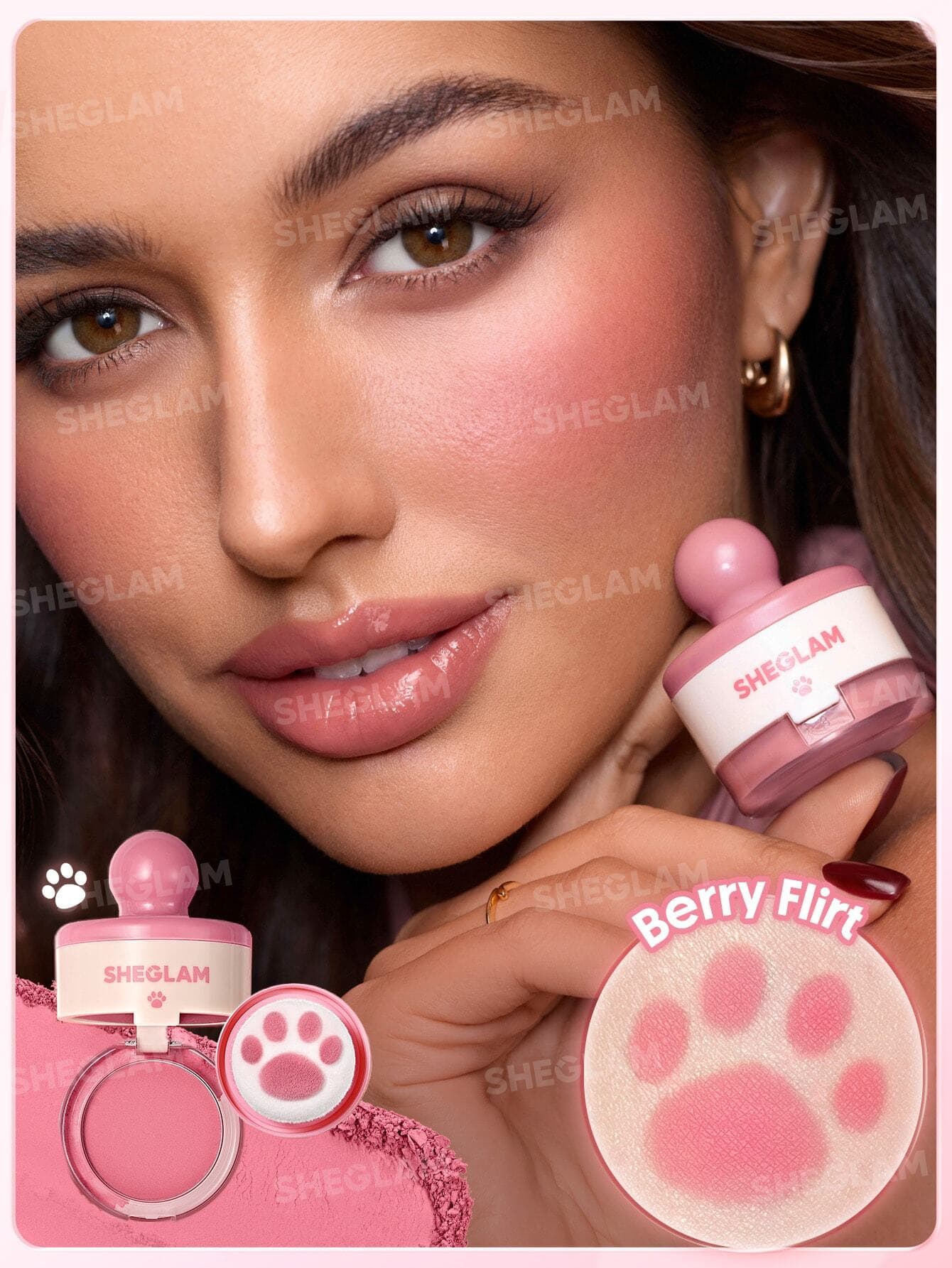 استمپ رژگونه پودری شیگلم SHEGLAM Cutie Paw Blush Stamp رنگ 030 Berry Flirt — تصویر ۸