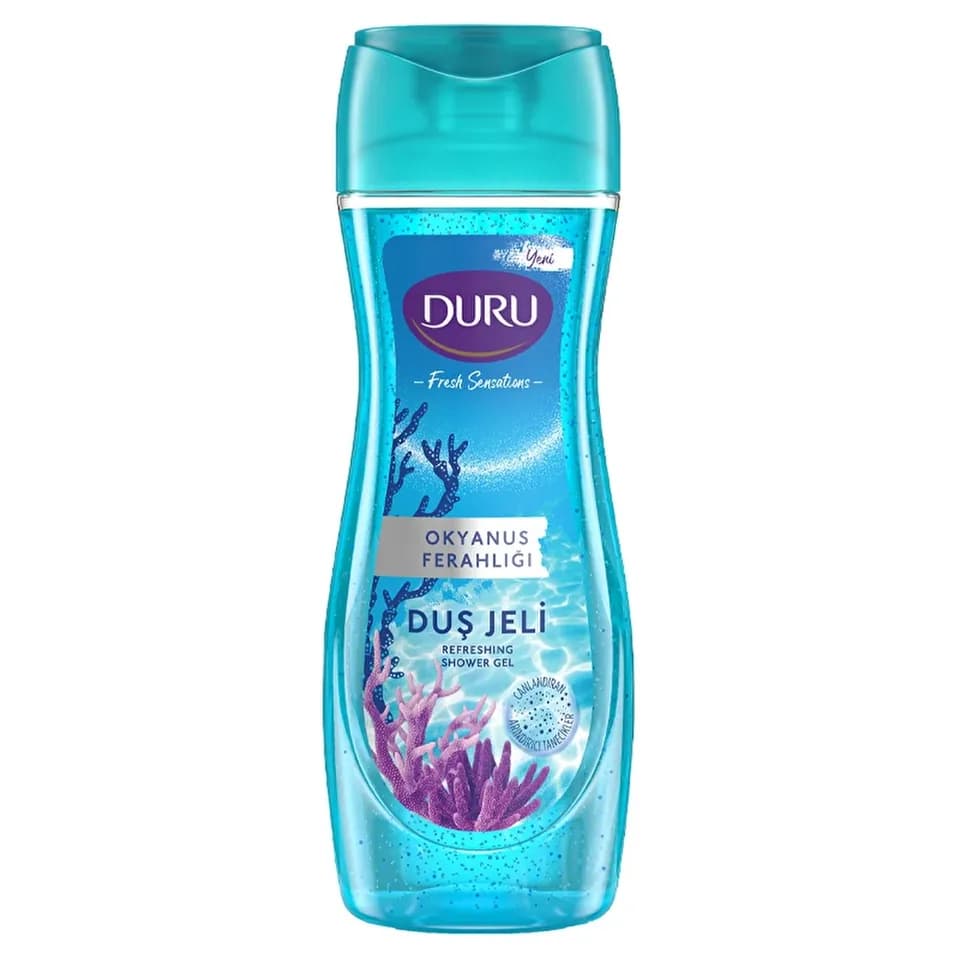 ژل دوش لایهبردار و طراوتبخش دورو Duru Fresh Sensations Ocean Fresh حجم 450 میل