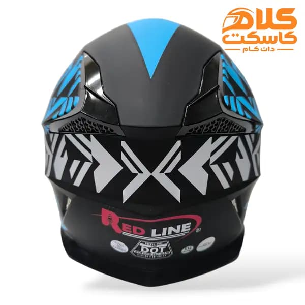کلاه کاسکت رنگ مشکی آبی کراسی ردلاین REDLINE کد23 — تصویر ۸