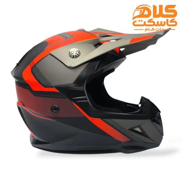 کلاه کاسکت کراسی رنگ مشکی و نارنجی ردلاین REDLINE — تصویر ۳