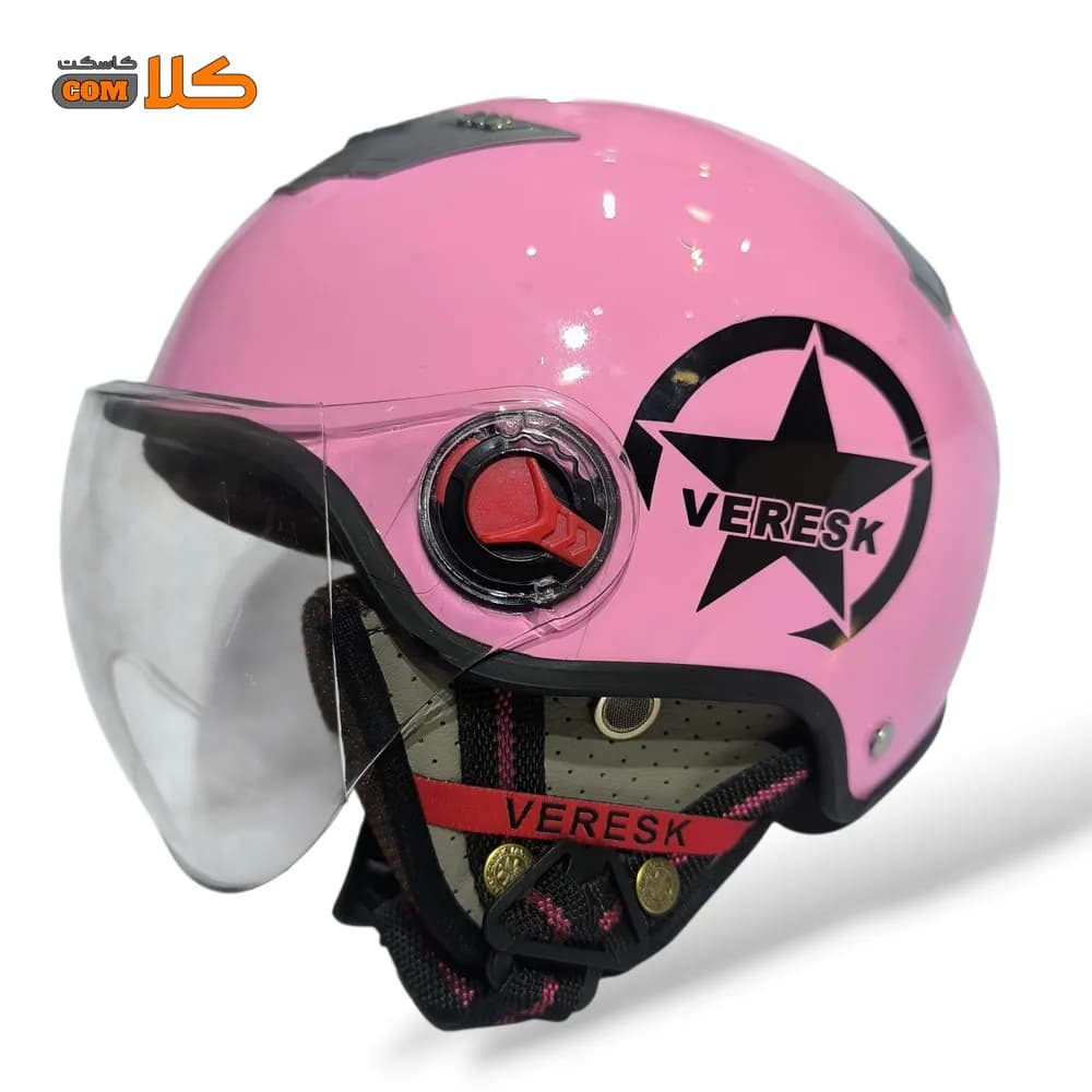 کلاه کاسکت بدون فک دخترانه و بچگانه VERESK صورتی