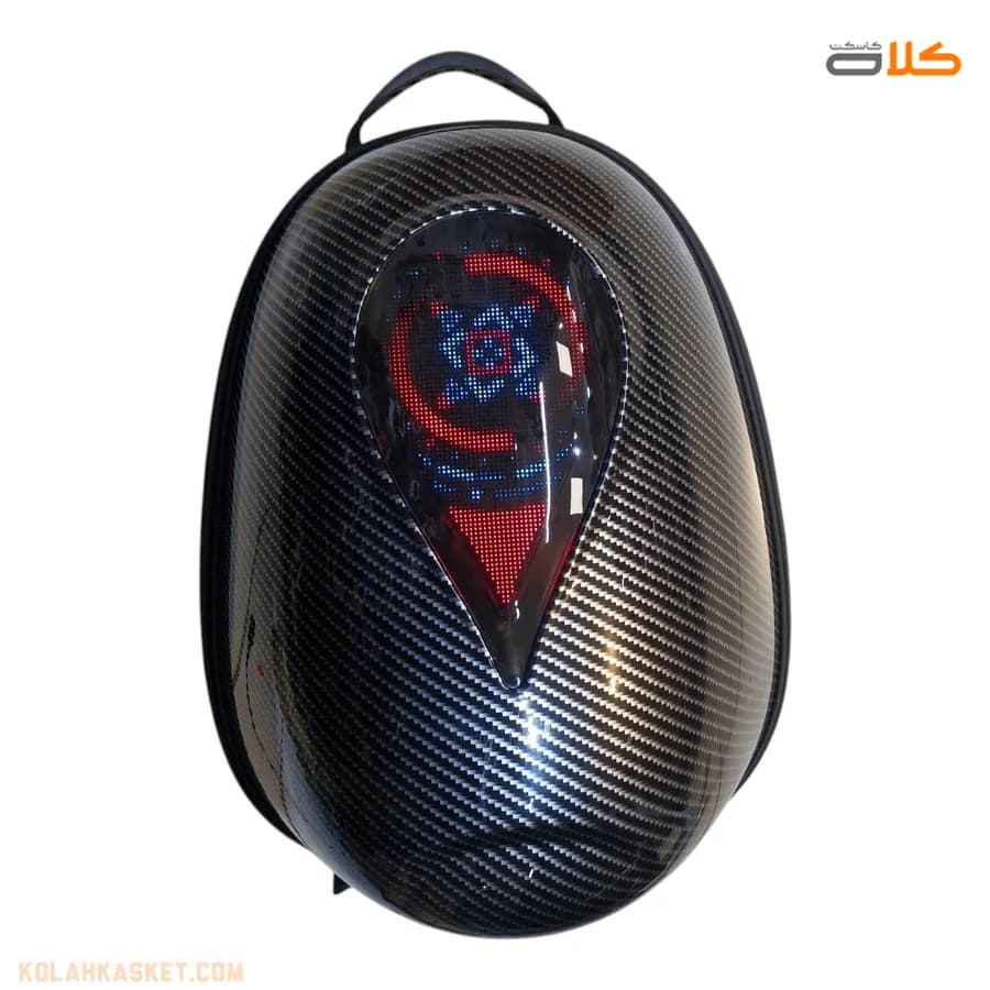کوله پشتی هوشمند LED دار کربن دو زیپ (اپلیکیشن دار) کد E200 — تصویر ۲