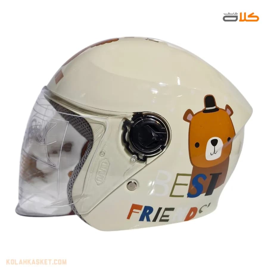 کلاه کاسکت کودک بدون فک TOP+ رنگ کرم — تصویر ۷