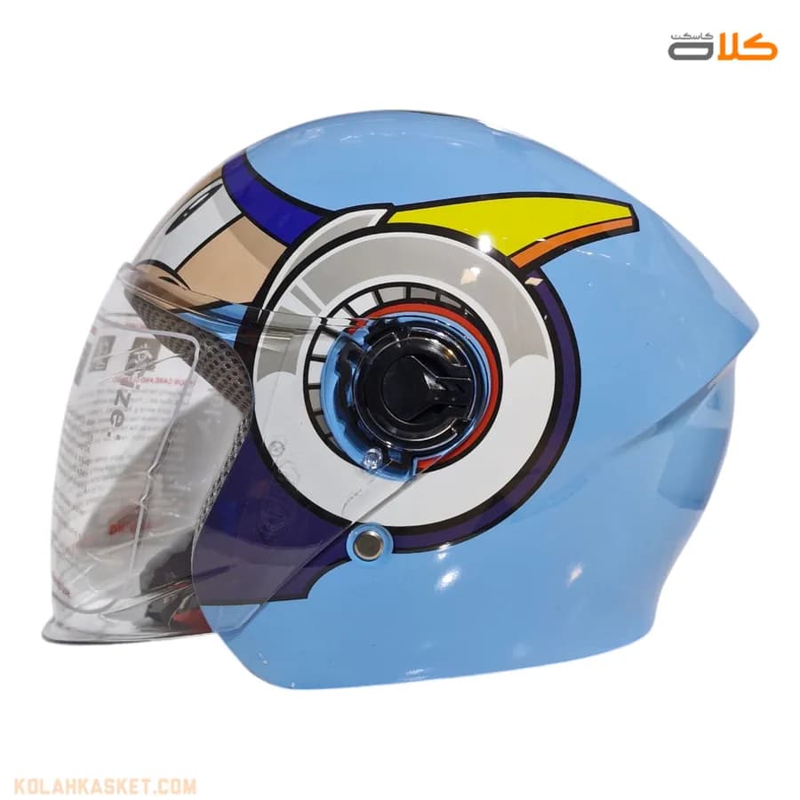 کلاه کاسکت بچه گانه بدون فک TOP+ رنگ آبی — تصویر ۲