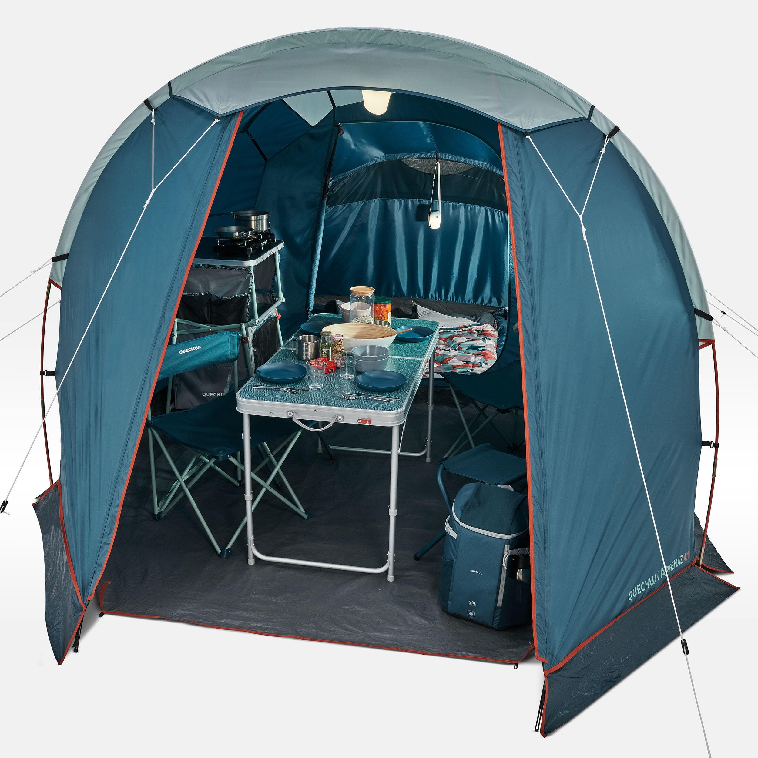 چادر کچوا کمپینگ – آرپناز 4.1 Quechua 4 Person Camping Tent – 1 Room – Arpenaz 4.1 – Dark petrol blue — تصویر ۵