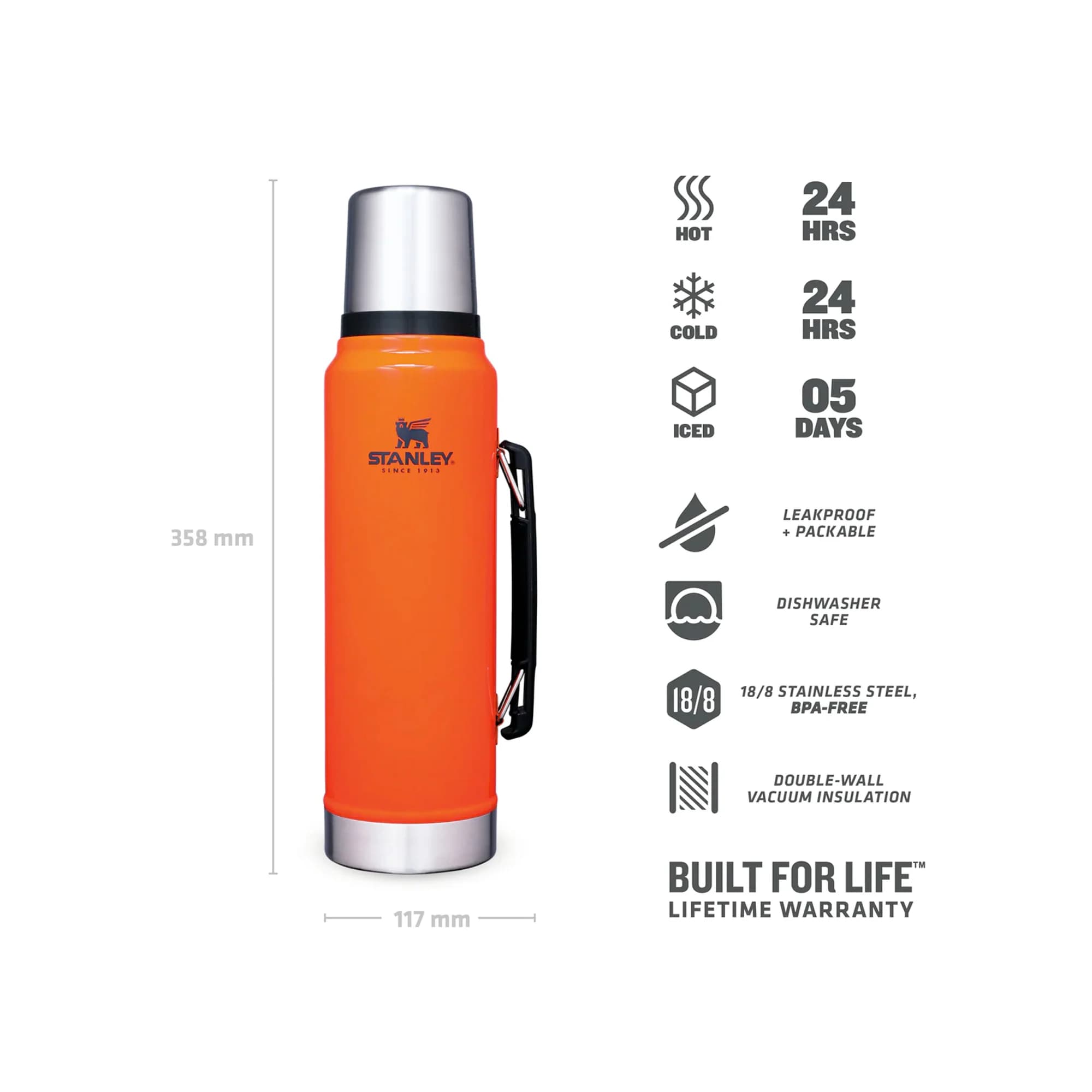 فلاسک استنلی کلاسیک (اورجینال) – 1 لیتر لجندری Stanley Classic Legendary Bottle | 1.0L — تصویر ۸