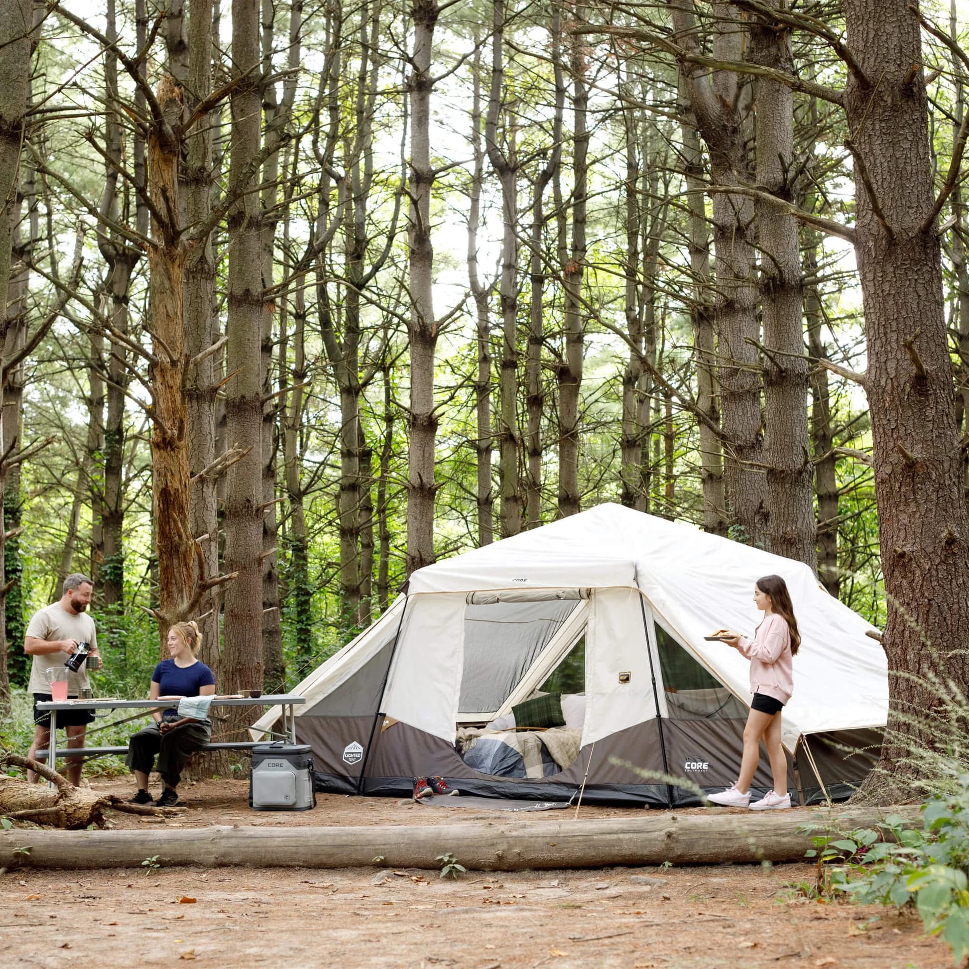 چادر اتومات کر سرخپوستی – 10 نفره کمپینگ چراغ دار Core 10 Person Lighted Instant Pyramid Tent — تصویر ۱۱