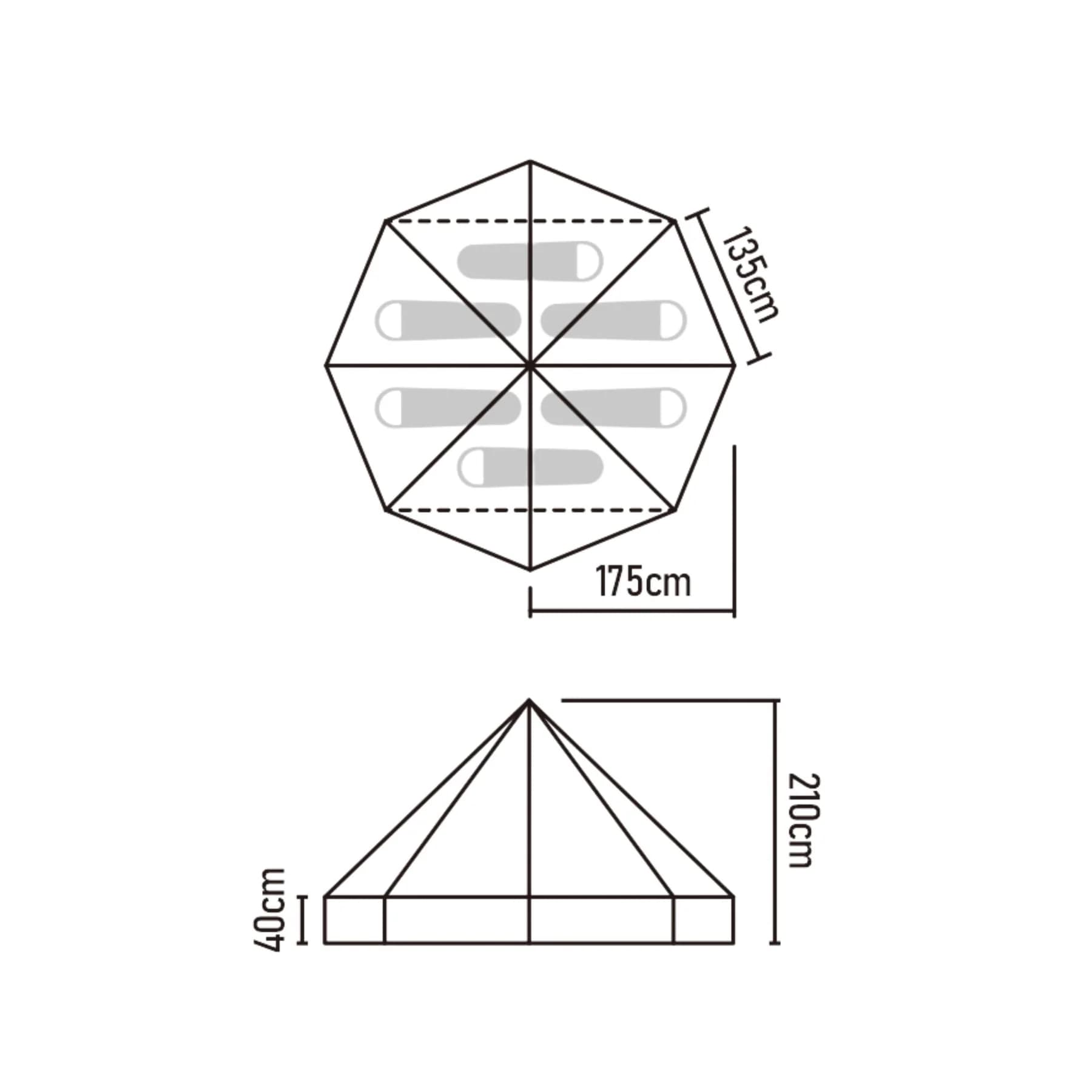 چادر سرخپوستی نیچرهایک چهار فصل – 3 تا 6 نفره – هشت ضلعی Naturehike Brighten 6.4 Cotton Pyramid 4 Season Tent – NH20ZP004 — تصویر ۶